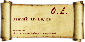Ozsváth Lajos névjegykártya