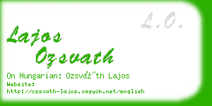 lajos ozsvath business card